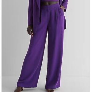 Express Purple Wide Leg Super High Rise Stylist Dress Pant size 2 NWT